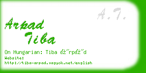 arpad tiba business card